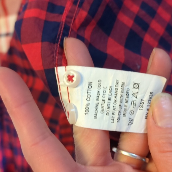 Hammermade Red Plaid Cotton Button Down Shirt - Picture 5 of 5